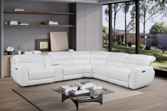MARCO Recliner Sectional Sofa White