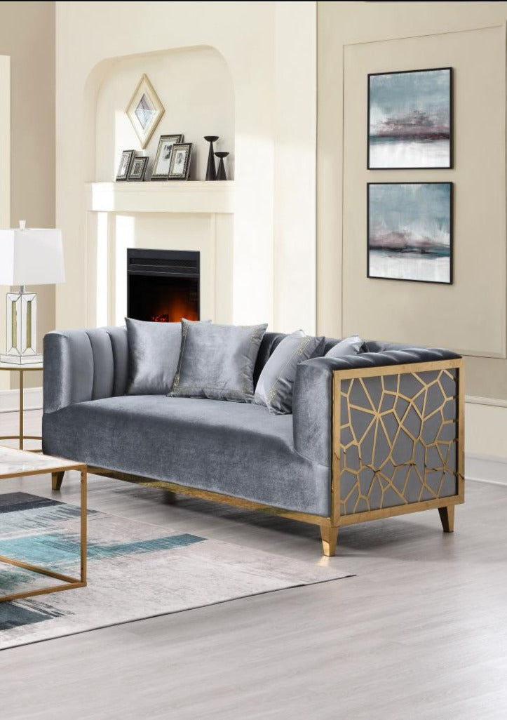 VERSA Upholstered Loveseat Grey