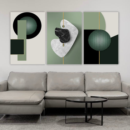ABE 3D Olive Abstract Modern Wall Art