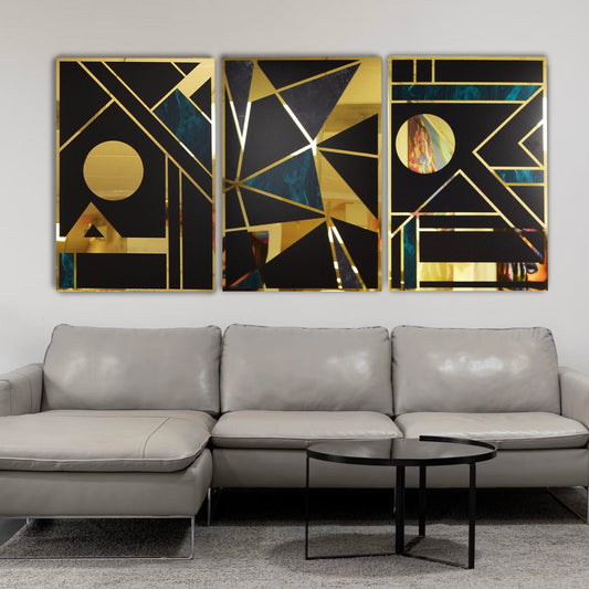 ARES 3D Abstract Geometric Acrylic Mirror Prints
