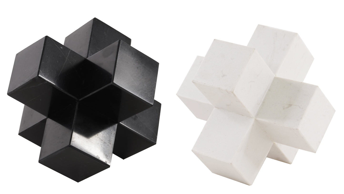 TUCKER Marble Tabletop Jack Decor Black