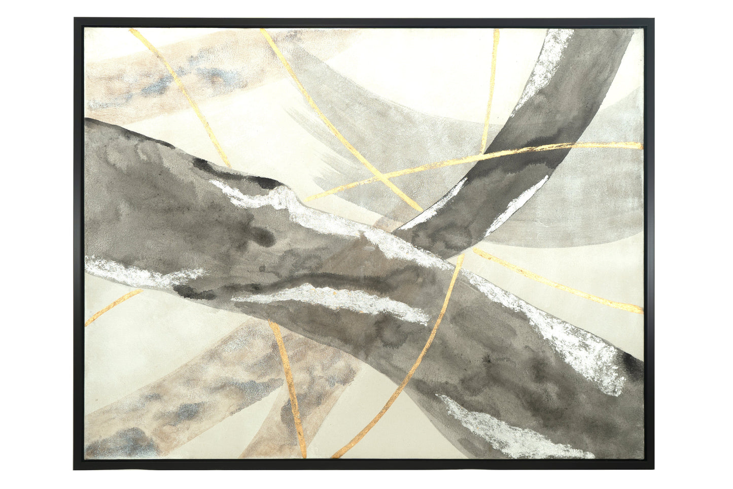 Taupe/Grey Hand Painted Canvas Wall Art - Expo Home Decor