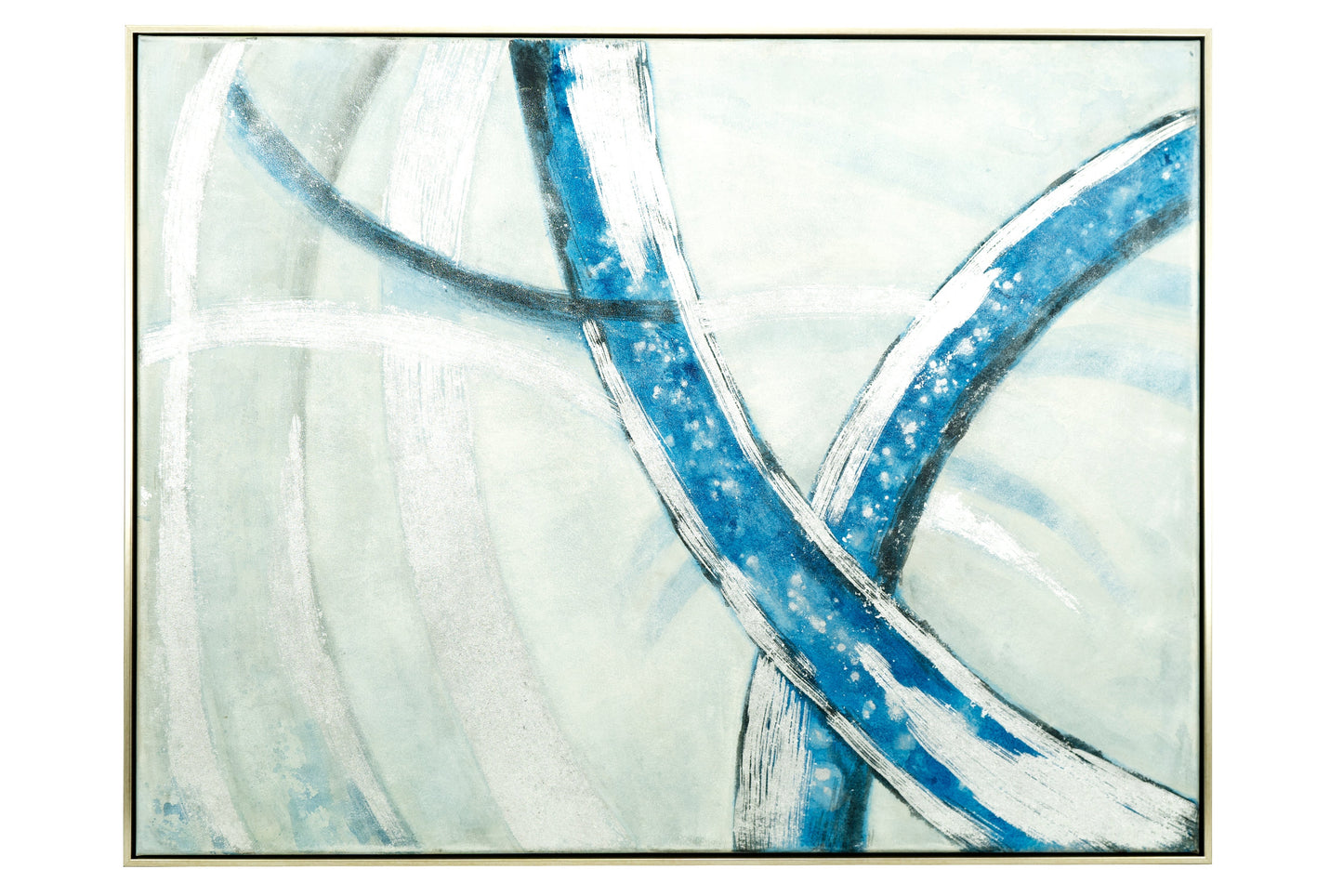 Blue/Silver Hand Painted Canvas Wall Art - Expo Home Decor