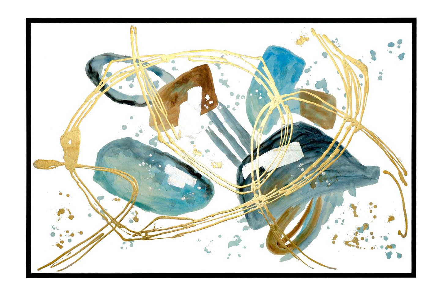 Blue/Brown Handed Painted Canvas Wall Art - Expo Home Decor