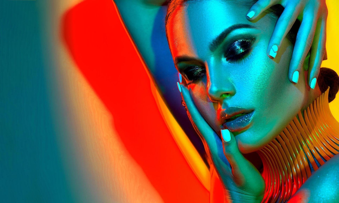 Colorful Woman Pose Glass Wall Art 60 x36 - Expo Home Decor