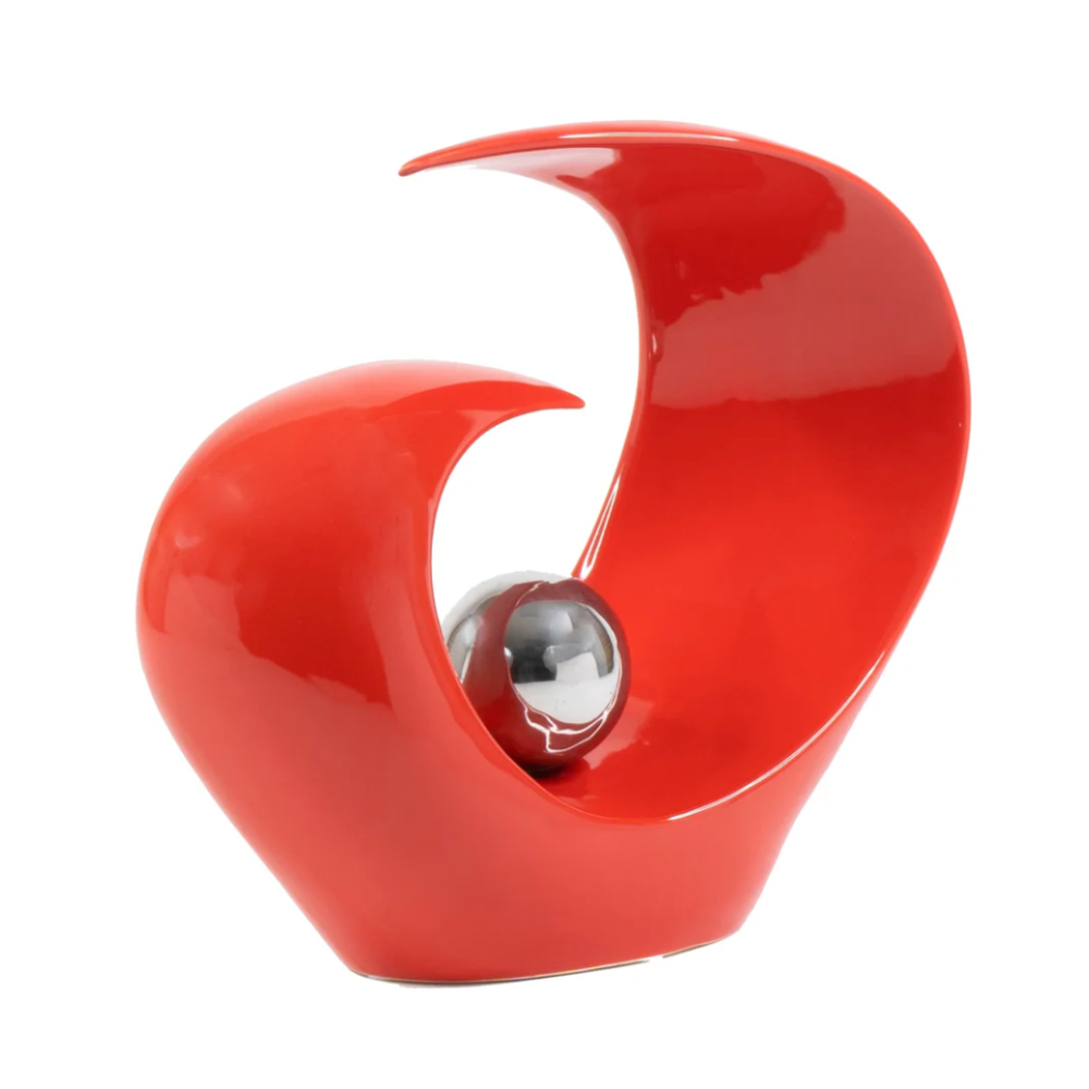 ALDEN Wave Clash Abstract Sculpture Red