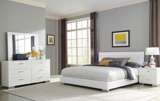 FELICITY 5-piece Bedroom Set Glossy White