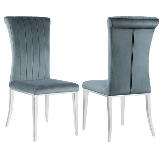 BEAUFORT Upholstered Curved Back Side Chairs Set of 2