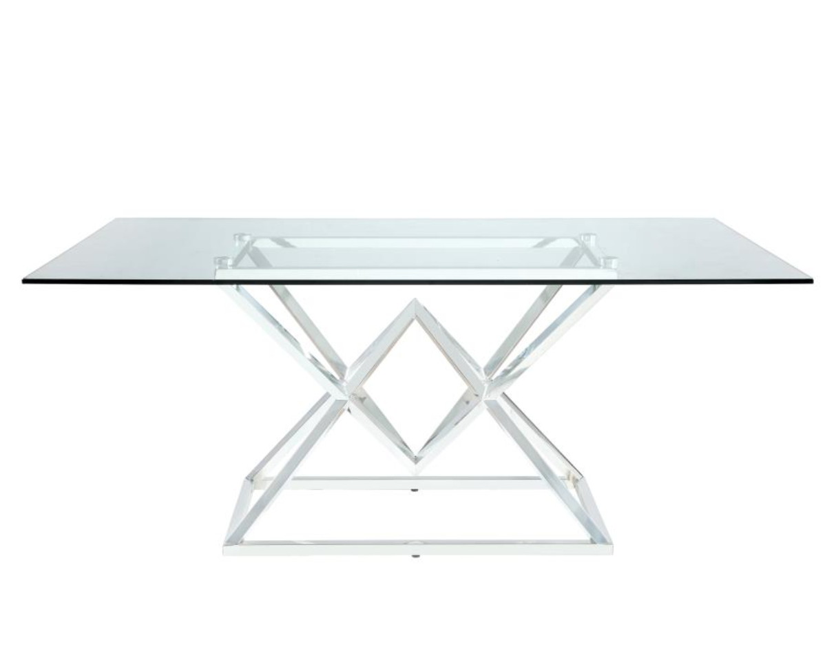 BEAUFORT Rectangle Glass Top Dining Table