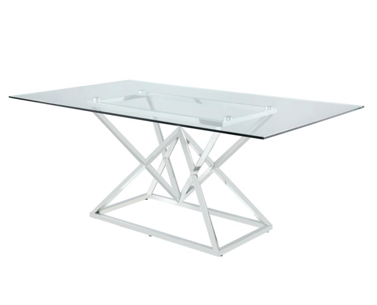 BEAUFORT Rectangle Glass Top Dining Table