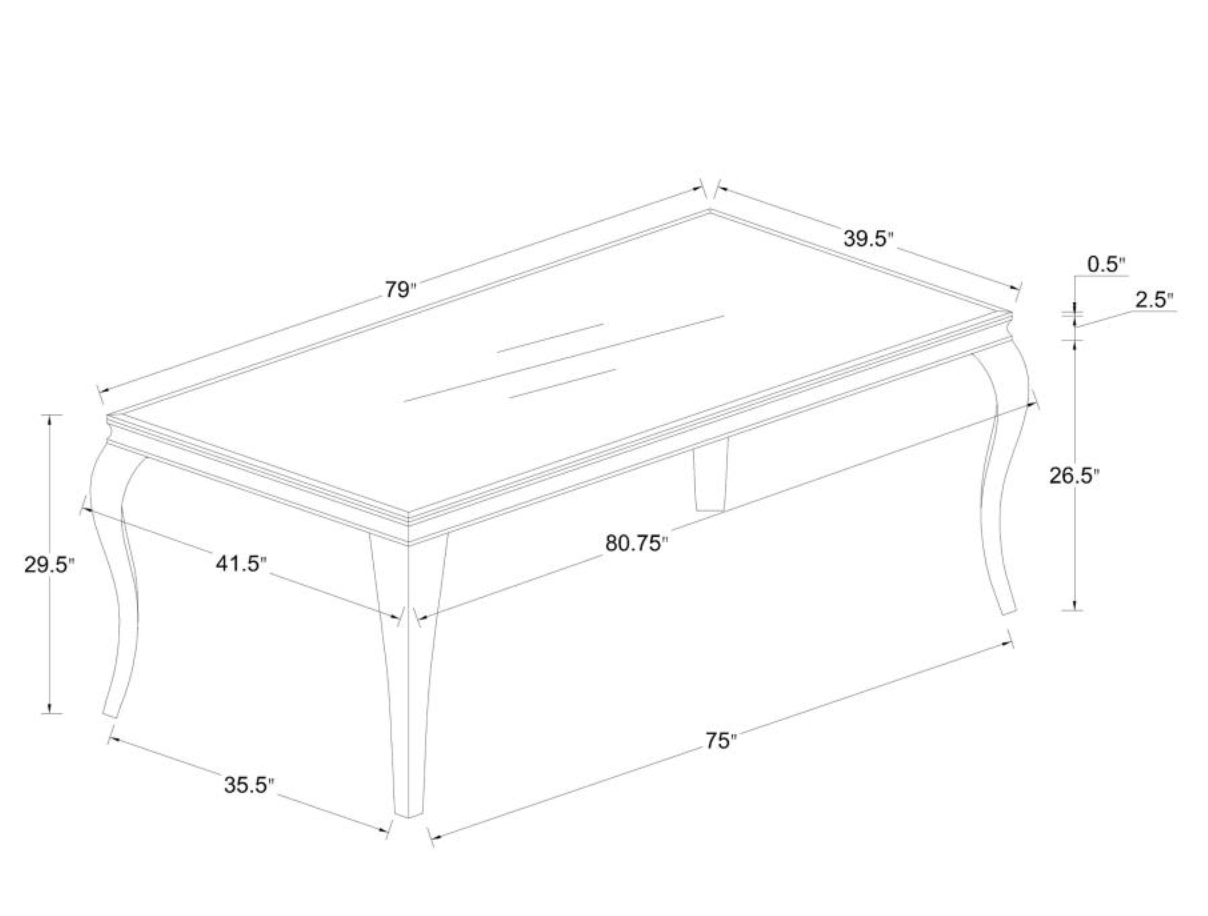 CARONE 81" Rectangular Dining Table