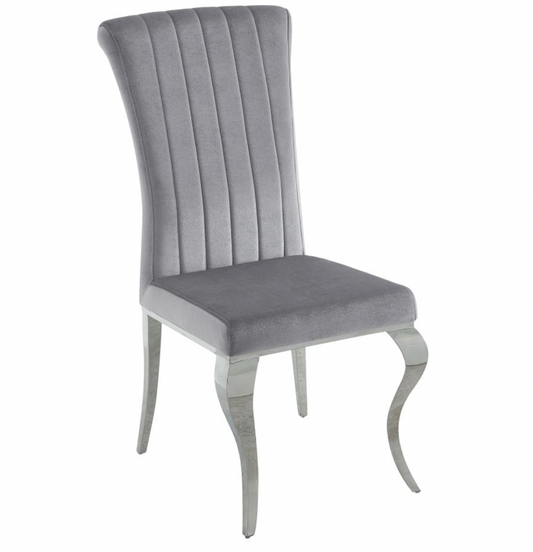 CARONE Upholstered Side Chairs Grey