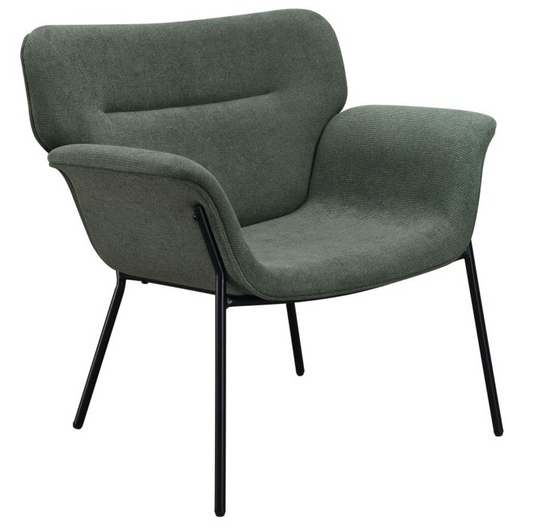 DAVINA Upholstered Flared Arms Accent Chair Green