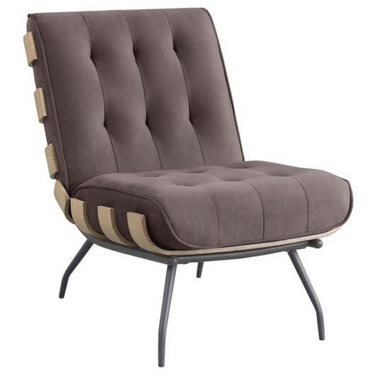 ALOMA Armless Tufted Accent Chair Brown