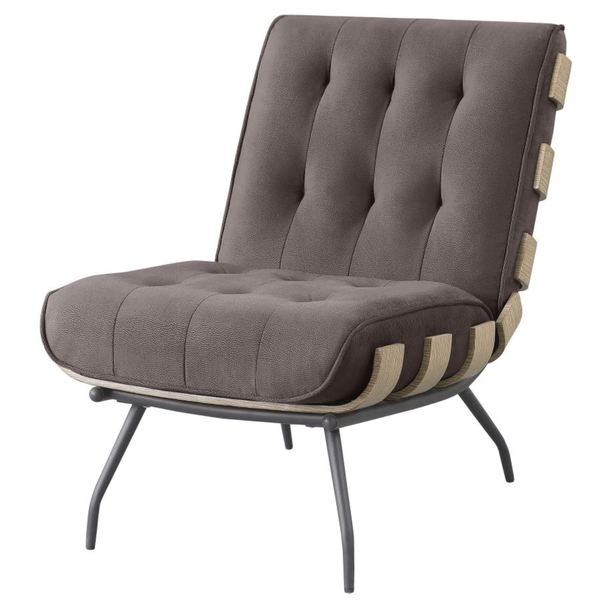 ALOMA Armless Tufted Accent Chair Brown