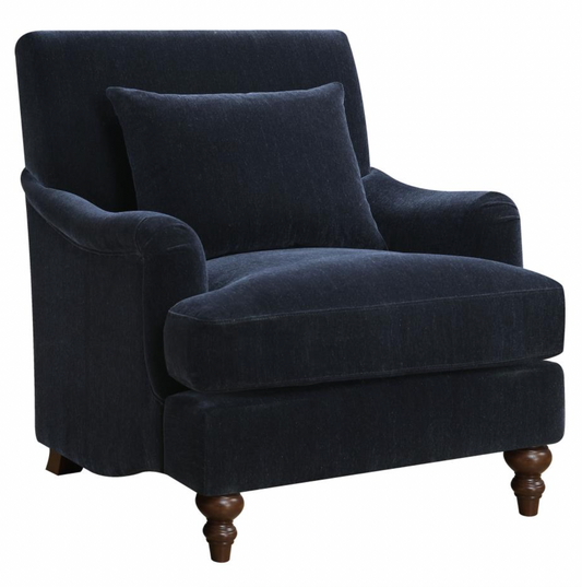 FRODO Upholstered Accent Chair with Turned Legs