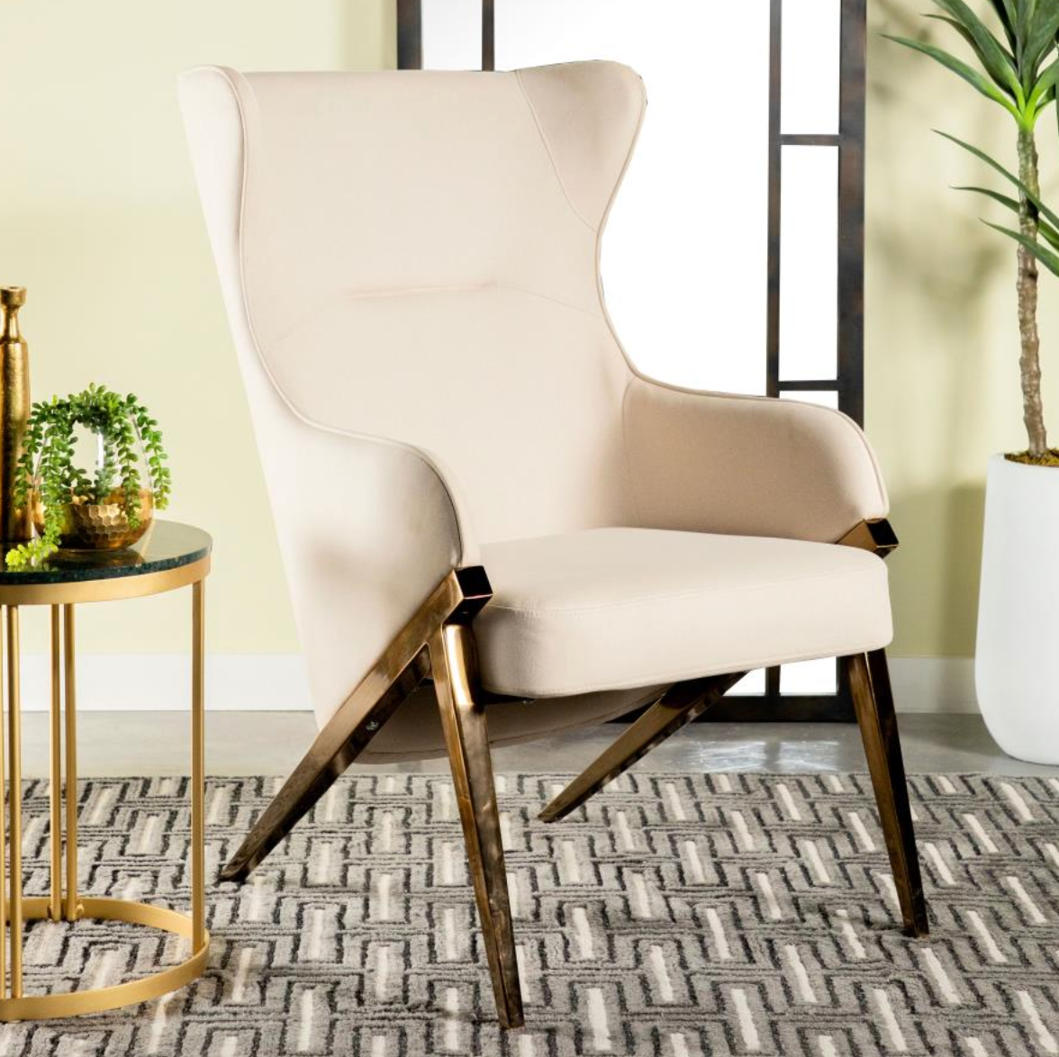 WALKER Upholstered Accent Chair Cream
