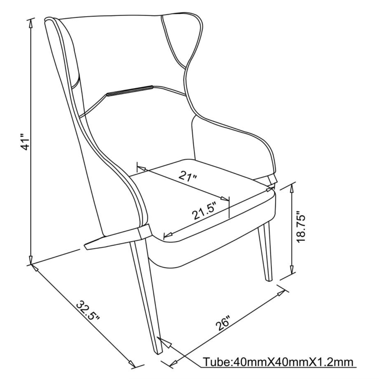WALKER Upholstered Accent Chair Cream