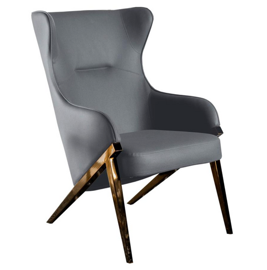 WALKER Upholstered Accent Chair Grey