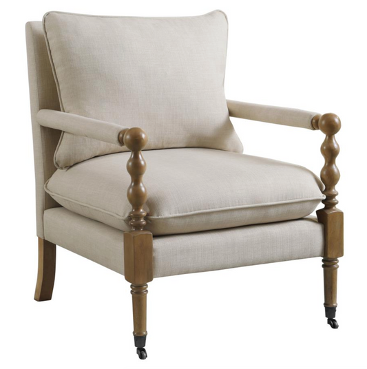 DEMPSY Upholstered Accent Chair with Casters
