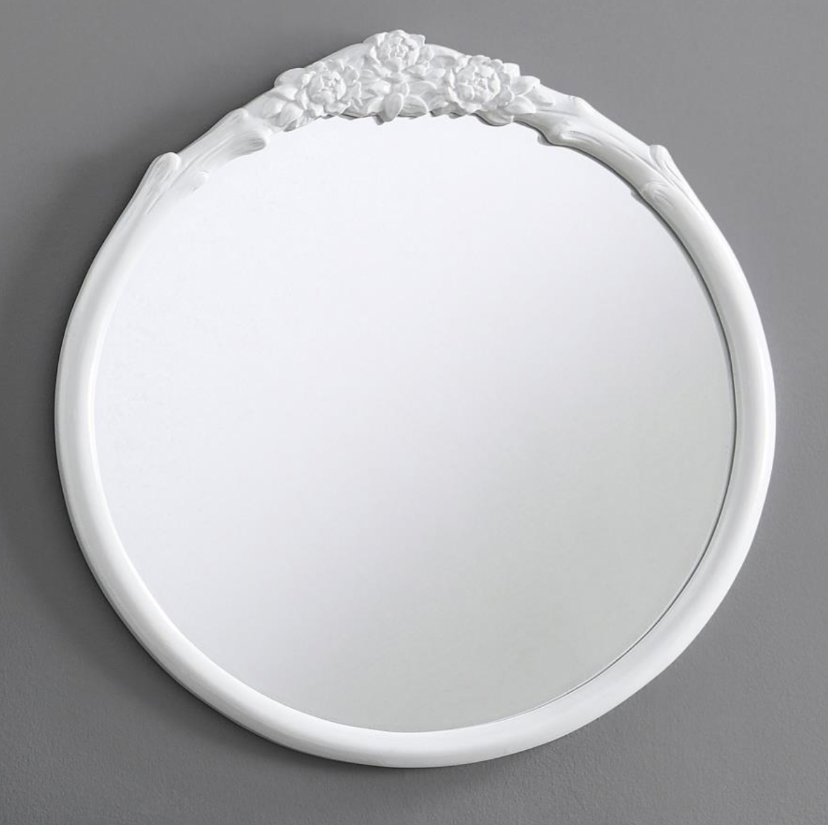 SLYVIE French Provincial Round Wall Mirror White