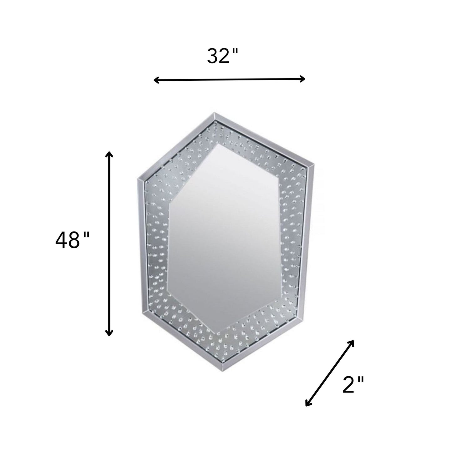 Hexagon Mirror with Crystals