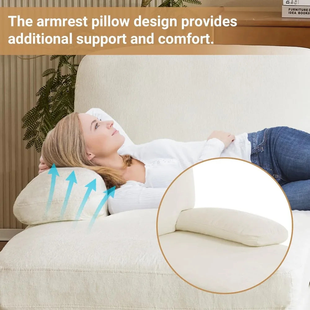 WEXON U-Shape Sectional Sofa with Double Chaise Beige