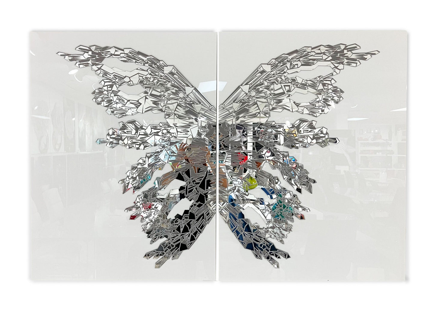 SABI Silver 3D Luxury Butterfly Acrylic Mirror Prints