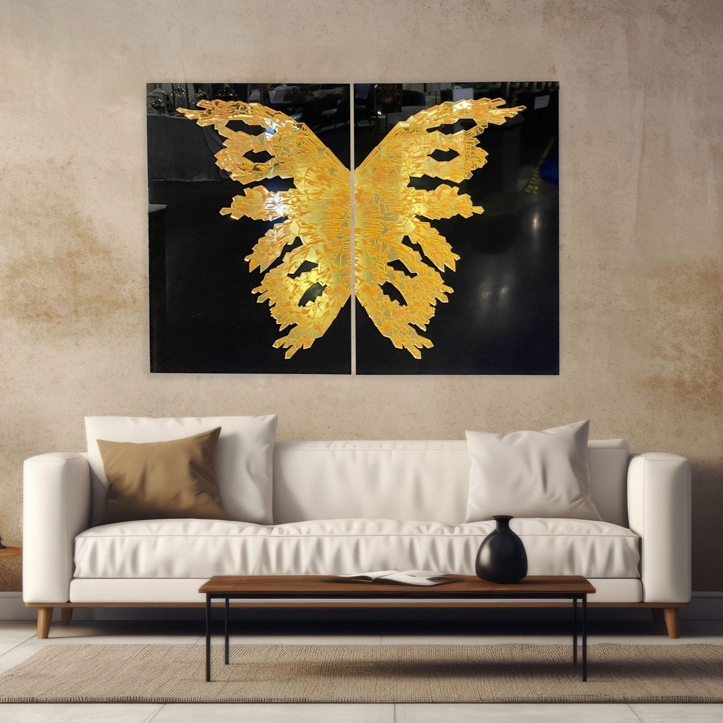 SABI Gold 3D Luxury Butterfly Acrylic Mirror Prints