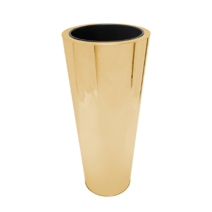 QUEST V Shape Stainless Steel Gold Floor Vase 28"