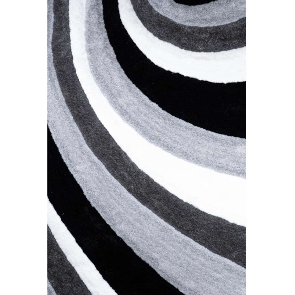 IVOR 3D Diagonal Shaggy Area Rug Grey