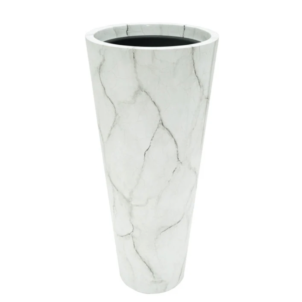 FLORA 36" White Marble Floor Vase Planters – Kira Living