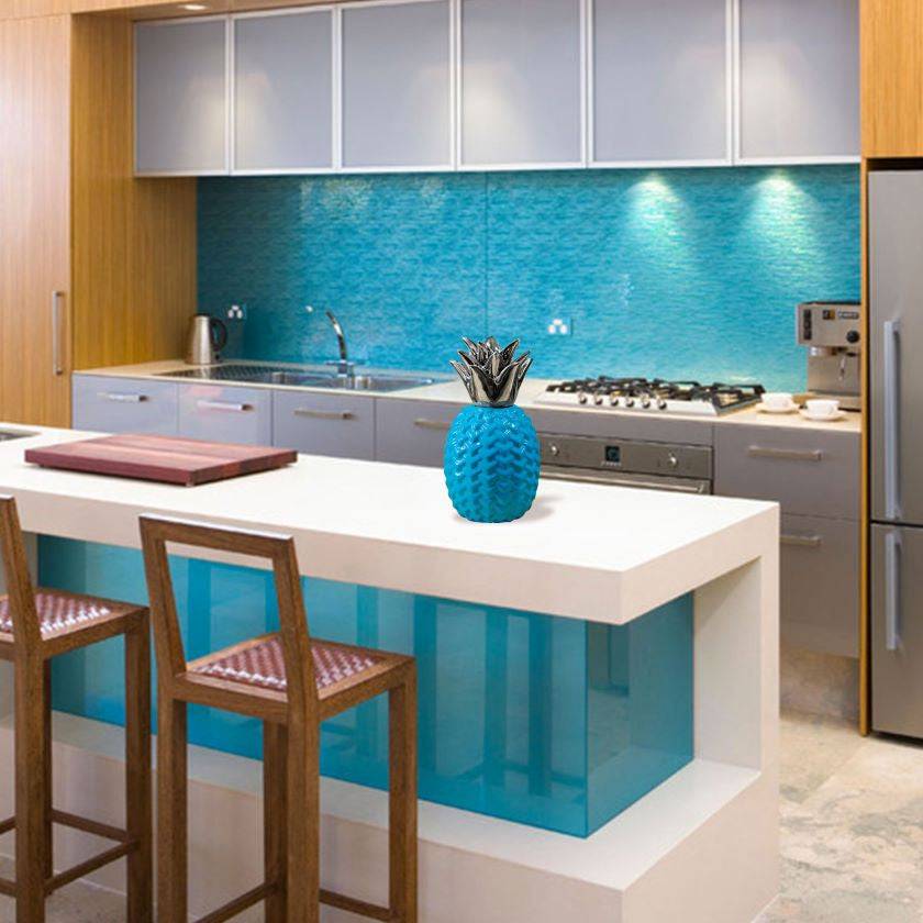 PINEAPPLE Ceramic Turquoise and Silver