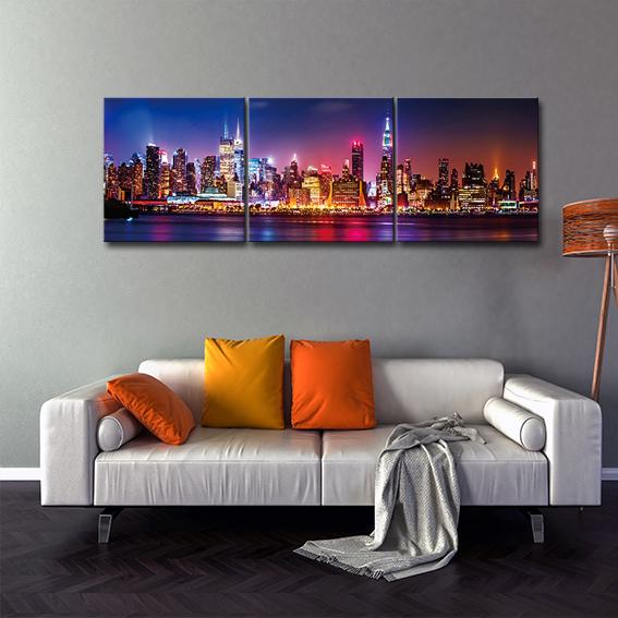 City Lights Art in Tempered Glass Print