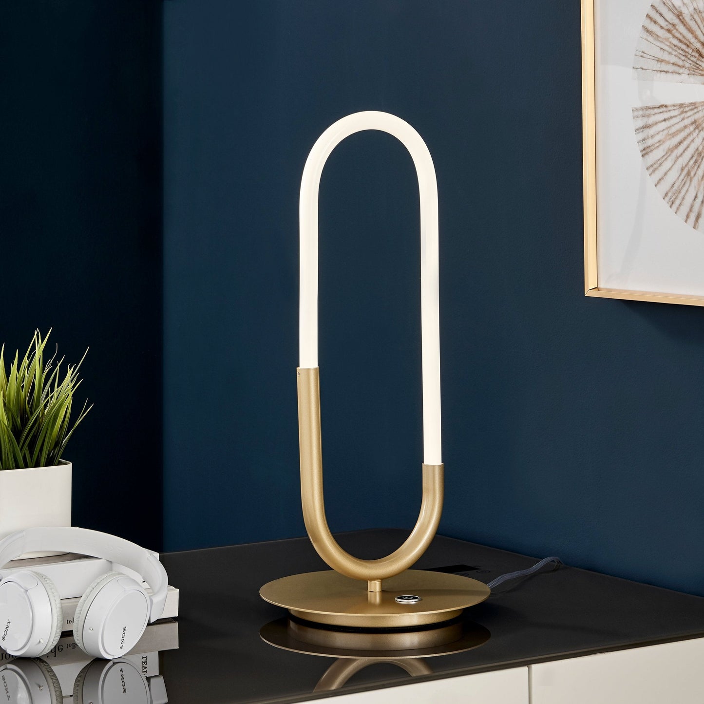 LORIA LED Single Clip Table Lamp Sandy Gold