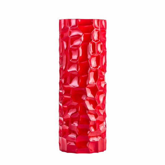 MYSTARA 36" Textured Honeycomb Vase Red