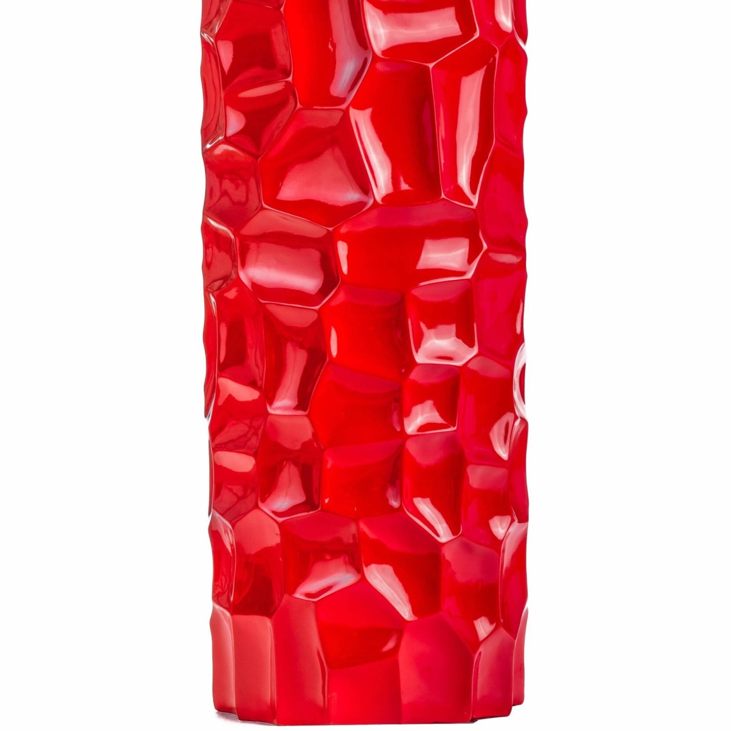 MYSTARA 52" Textured Honeycomb Vase Red