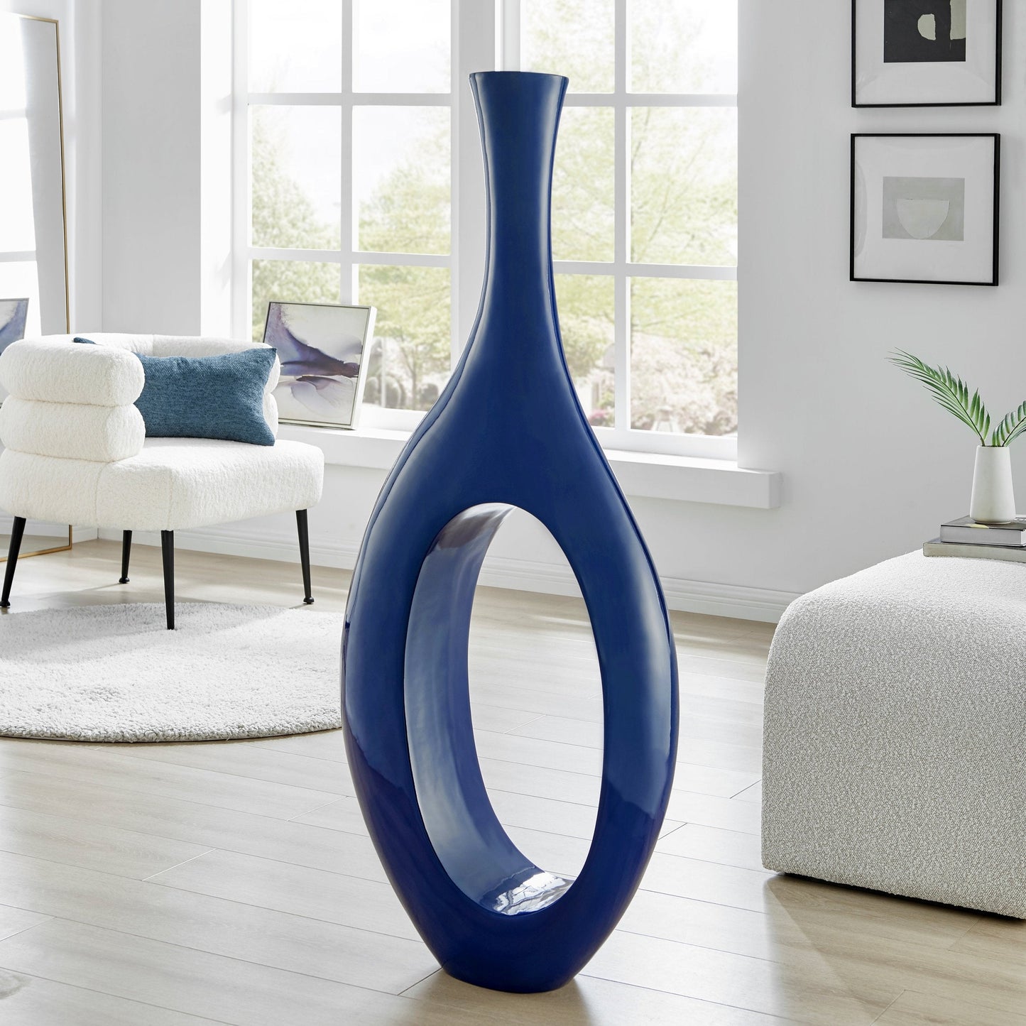 SOLANIS Trombone Vase Small Navy Blue