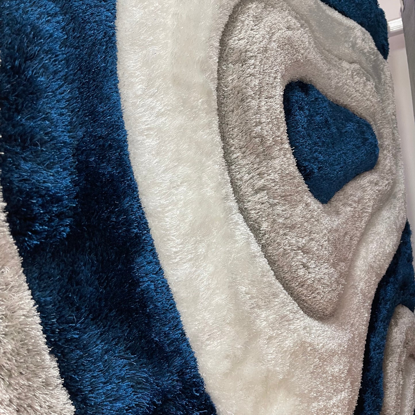 NOOK Shaggy White Blue Gray Rug