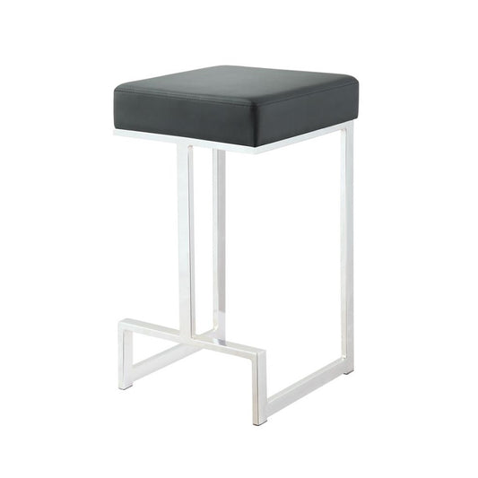 Gervase Square Counter Height Stool Black and Chrome
