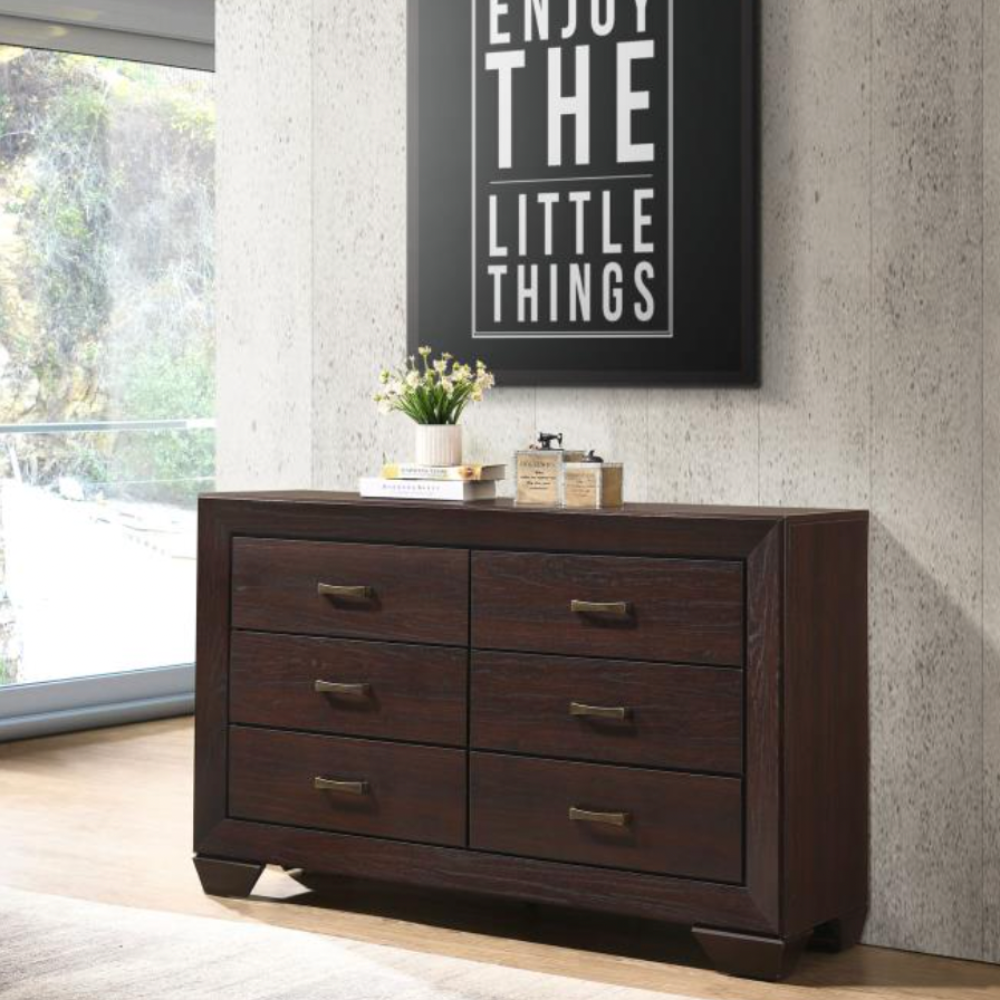 KAUFFMAN 6-drawer Dresser Dark Cocoa