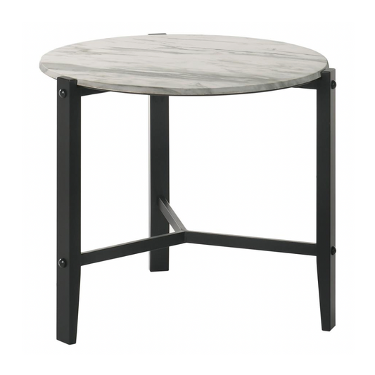TANDI Round Faux Marble Side End Table