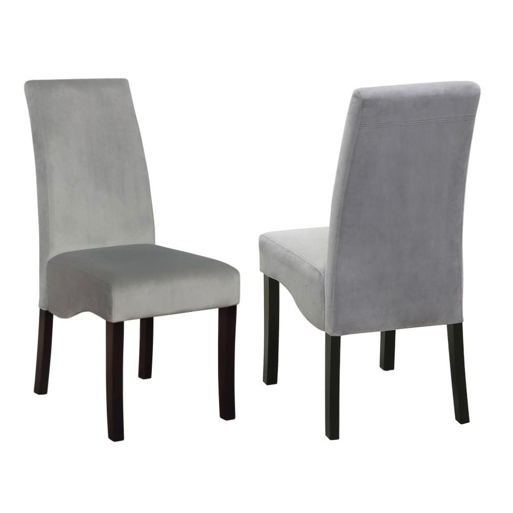 STANTON Velvet Upholstered Dining Side Chair Grey (Set of 2)