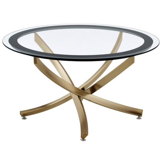 BROOKE Round Coffee Table with Metal Base