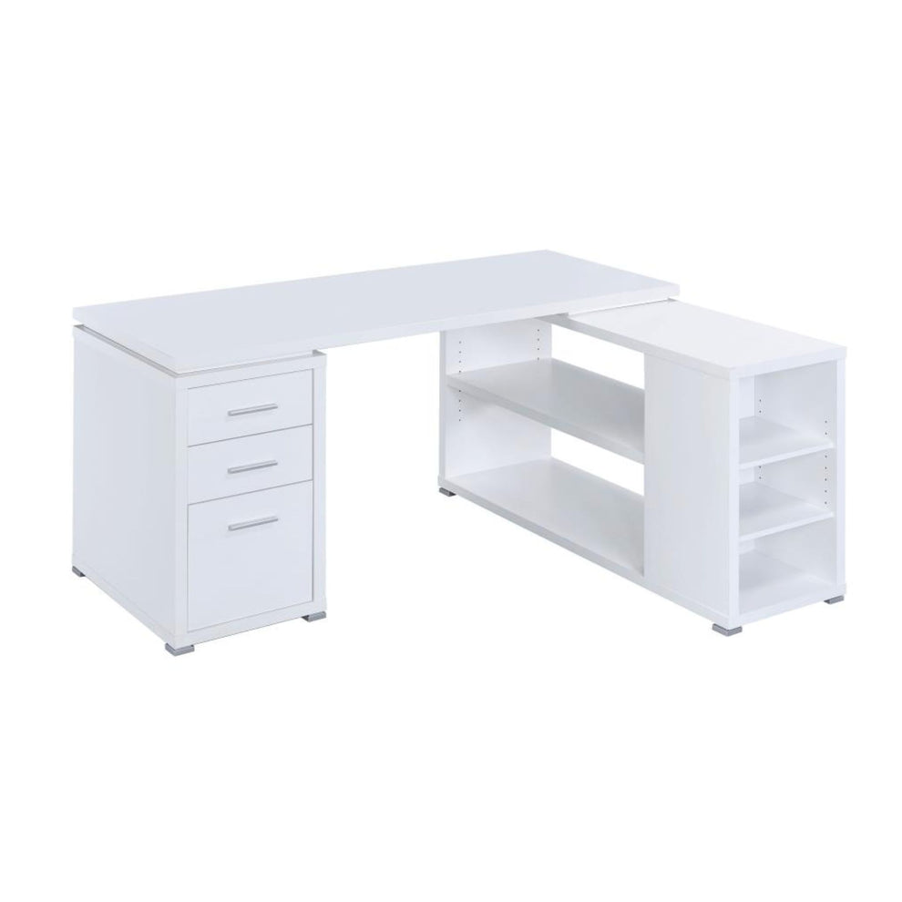 YVETTE Lshape Office Desk White Kira Living