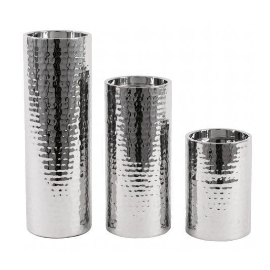 SOREN 3pc Stainless Steel Candle Holder Set