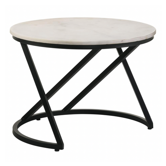 MIGUEL Round Marble Top Coffee