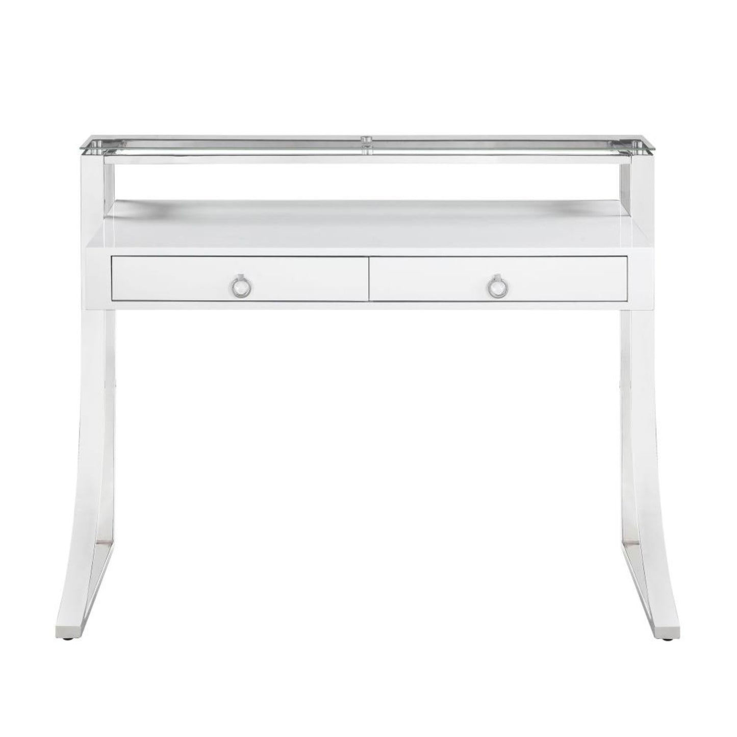 GEMMA 2-drawer Writing Desk Glossy White