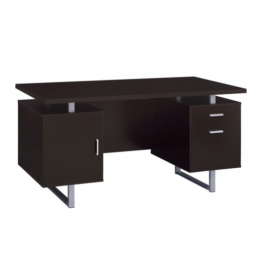 LAWTEY 60-inch 2-drawer Office Computer Desk Cappuccino