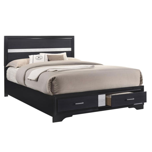 MIRANDA Queen 2-drawer Storage Bed Black